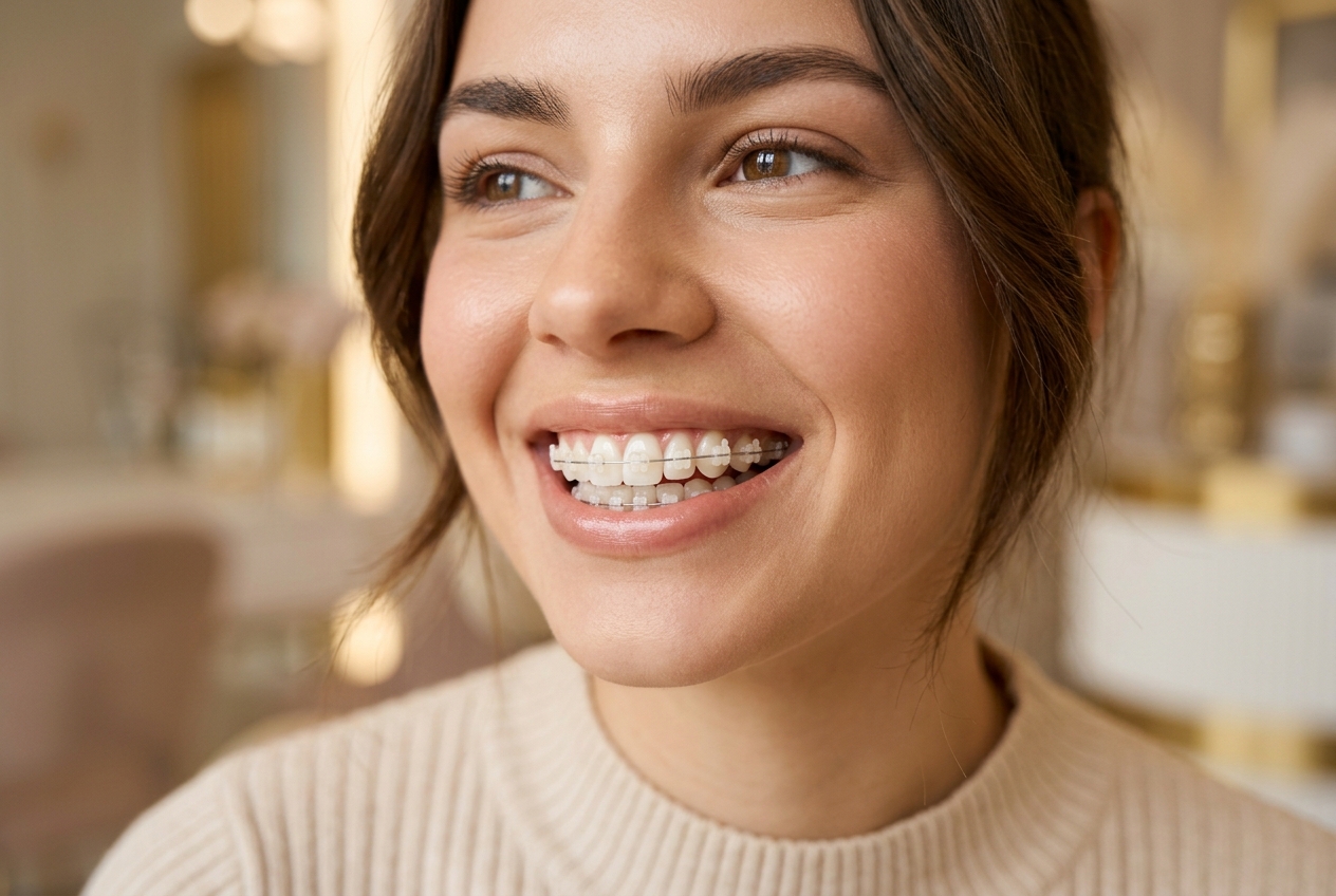 Orthodontic Braces Dubai - Modern ceramic and metal braces for teeth alignment at Royal Villanova Clinic